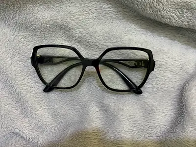 Black oversized square eyeglasses frame - unisex