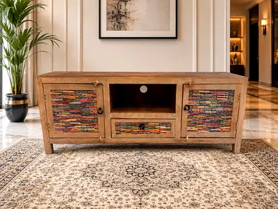 Solid wood tv stand art and craft