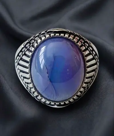 Lavender Agate 950 Silver Ring
