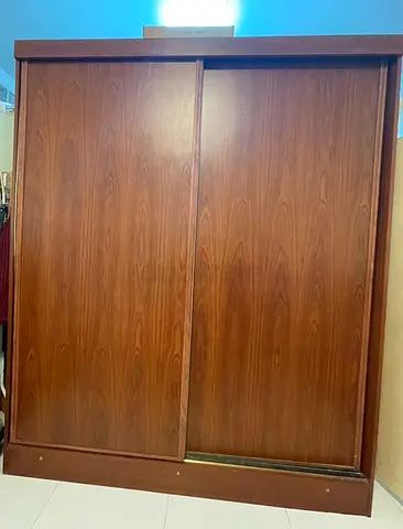 Wooden Sliding Door Wardrobe - 2-door, Good Condition