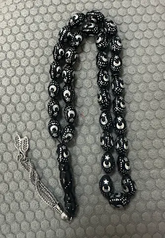 Antique rosary with silver rare design