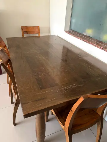 Dining Table with 4 Chairs - Used, Sturdy