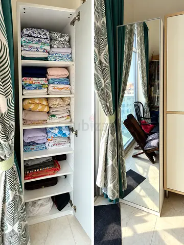 White PAX wardrobe cabinet with mirrored door - excellent condition