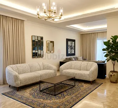 Pair of Modern Curved 3+2Seater Sofas in  - Good Condition
