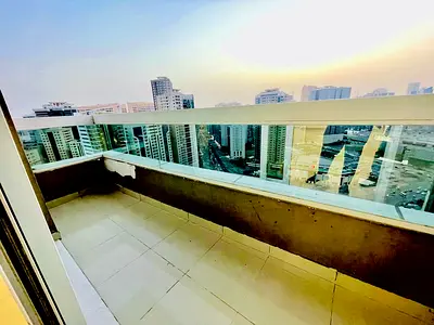 Luxury apartment 3BHK with long hall with long balcony close to al nahad Park parking free gym pool Free maintenance free only family building