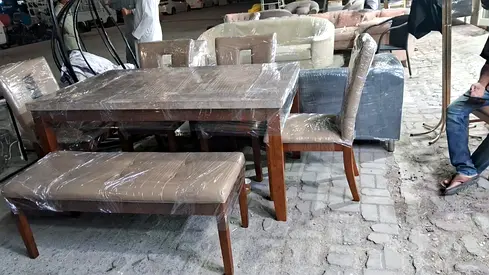 Marble dining table 6 chairs