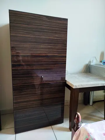 Glossy dark wood cabinet door / wardrobe panel - good condition