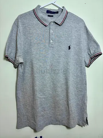 Large XL Aut Mens Polo RL Ralph Lauren Grey Gray shirt tops tee