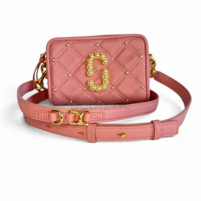 Authentic Marc Jacobs | Pink Quilted Leather| The Softshot 17 Pearls Crossbody Bag