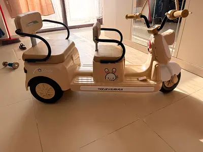 Used Twin Ride-On Electric Scooter for Kids - 2 Seats, Cute Bunny Design