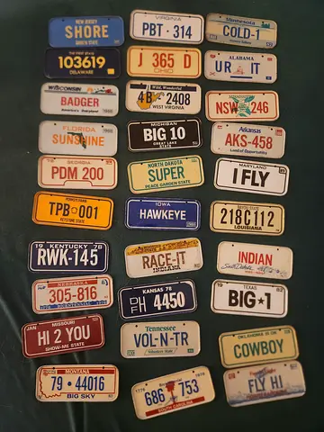 Lot of 27 Vintage Miniature US License Plates (Post Cereal Collectibles)