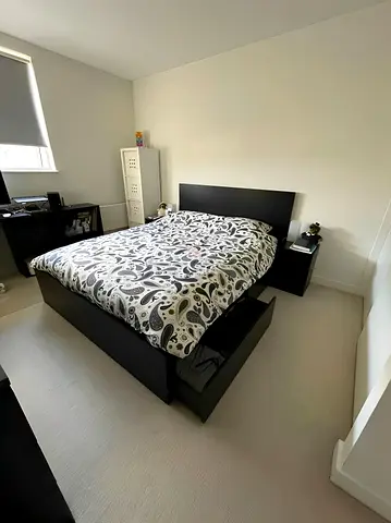 Ikea malm king storage bed with ikea mattress (180*200)