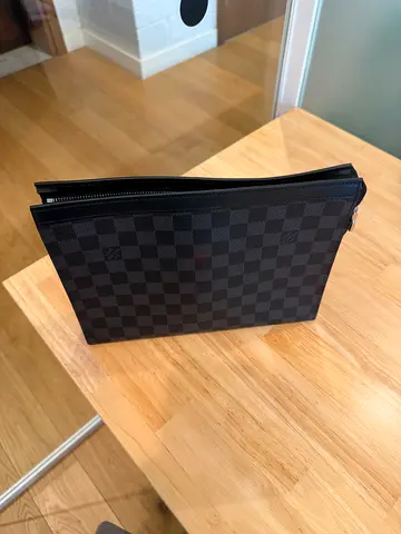 Louis Vuitton - Men's designer checkered zip clutch / document pouch