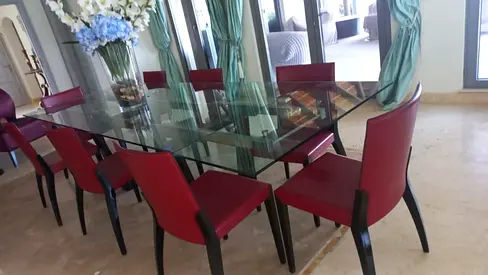 Italian Dining table with 8 Italian cattelan chairs