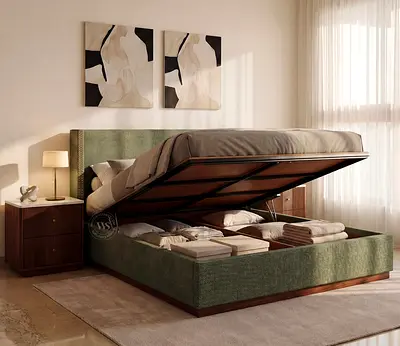 🖤 Luxury Lift-Up Bed – Hidden Hydraulic Storage & Premium Style