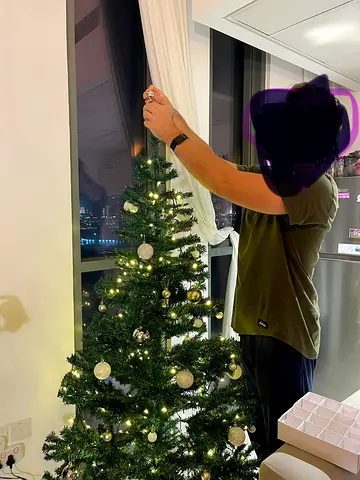 6ft Artificial Christmas Tree with Lights and Ornaments - Ready to Use