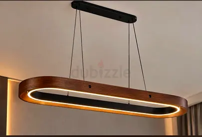 Modern Oval Wooden LED Pendant Light - Warm White