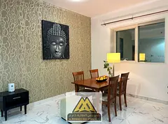 Furnished 2-bedroom apartment with living room for annual rent in Al Waha Towers | Al Rashidiya 1, A