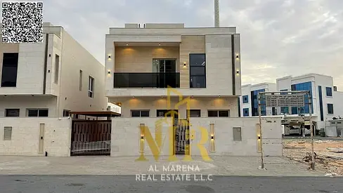 🏡 فرصة مميزة | فيلا فاخرة للبيع في العامرة – عجمان | طابقين + رووف | 5 غرف ماستر | شامل رسوم التسجيل