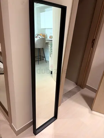Full-length Black Framed Wall Mirror - Floor Leaning/Wall Mounted