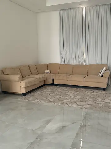 Beige L-shaped Corner Sofa - Comfortable 5-seater