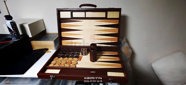 Premium Luxury Wooden & Leather Backgammon Set Briefcase (Handcrafted)