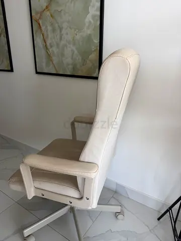 Beige Office Task Chair with Armrests and Swivel Base IKEA MILLERGET