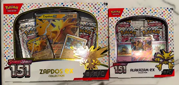 Pokemon 151 Choice of Alakzam OR Zapdos Ex Collection Box
