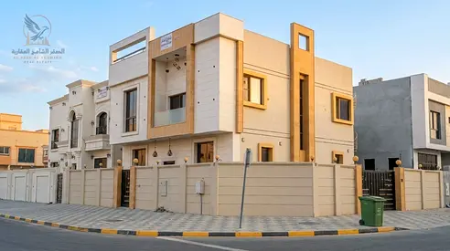Corner 5BR Villa for Annual Rent with Spacious Majlis Large Living Room Built In Wardrobes Maid Room Storage Multiple Parking and Family Friendly Layo