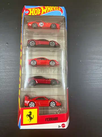 Hot Wheels Ferrari 5-Pack Red Toy Cars - New in Box
