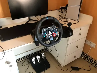 Logitech g29 racing wheel including manual shifter and pedals