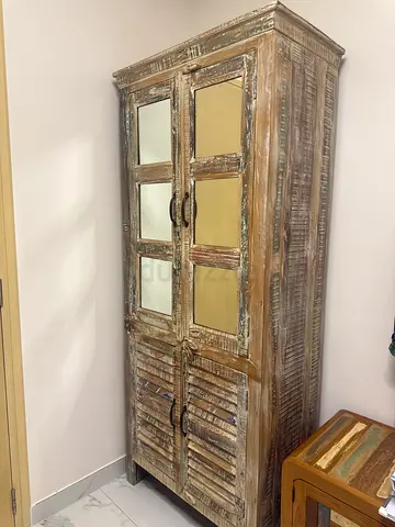 Rustic Reclaimed Wood Wardrobe with Mirror Panels from Lucky