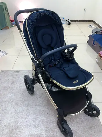 Mamas & papas midnight gold baby stroller - single seat, raincoat included