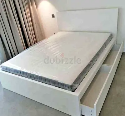 Ikea malam bed with ikea mattress Queen size 160x200cm bed