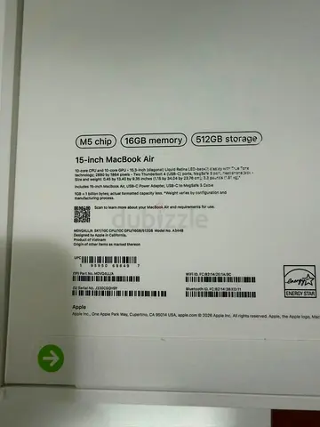 15-inch MacBook Air M5 | 16GB RAM | 512GB SSD (Boxed)
