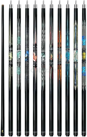1 PC - CueMall Carbon Fiber Pool Cue Stick, 58” 2-Piece Unilock Joint, 13mm Tip