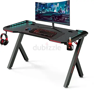 Gaming Desk Z Shaped for Pc, Blue120×60×75cm