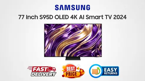 Samsung 77 Inch OLED TV Dubai - S95D 2024 - Like New, Original Box - FREE DELIVERY, 1 YEAR WARRANTY