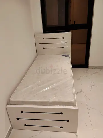 Single bed frame with mattress - white, like new