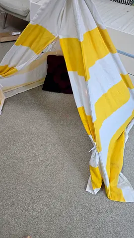Children's Yellow & White Play Teepee Tent - Lightly Used