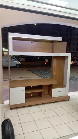 Wooden TV Entertainment Unit with Storage - Good Condition