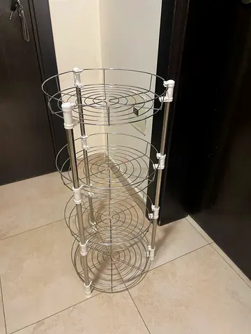 Metal 4-Tier Round Wire Shoe Rack / Organizer - Silver