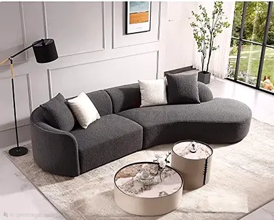 Brand new Modern 3-Seater Grey Fabric Sofa