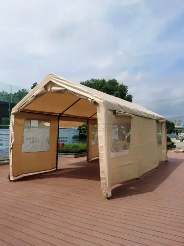 Beige Outdoor Gazebo/Canopy Tent with Removable Sidewalls