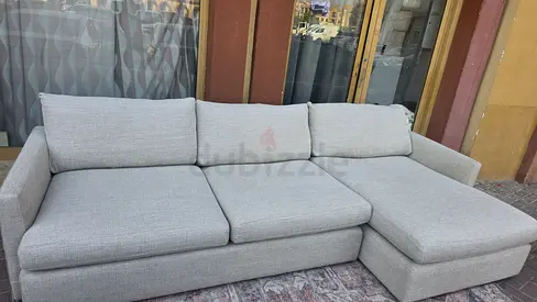 Top quality Crate&Barrel Lounge Deep feather filled L Shape Sofa Beige