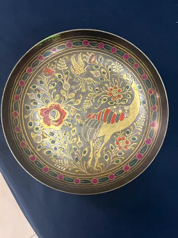 Antique brass plate 12 inches