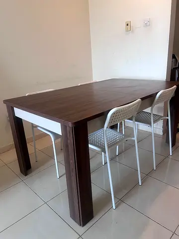 IKEA wooden table with 4 IKEA chairs