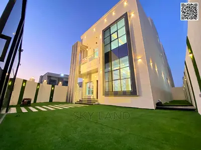 Modern corner villa with a roof terrace and spacious yard in Al Zahia, Ajman | 100% freehold ownership next to Safeer Mall, 4 master bedrooms, near Ex