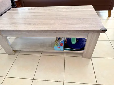 Light Wood Coffee Table with Lower Shelf - Good Condition