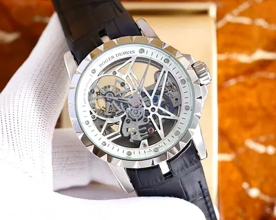 Roger Dubuis Excalibur Skeleton Automatic Luxury Watch – Black Leather Strap